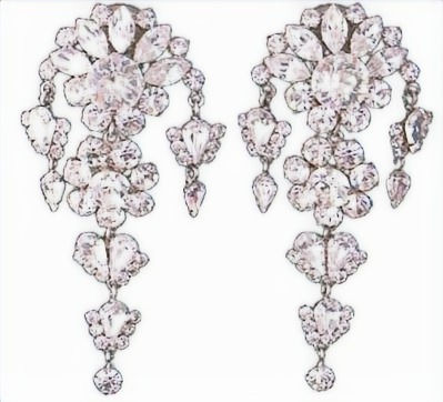 VINTAGE CRYSTAL CHANDELIER CLIP ON EARRINGS