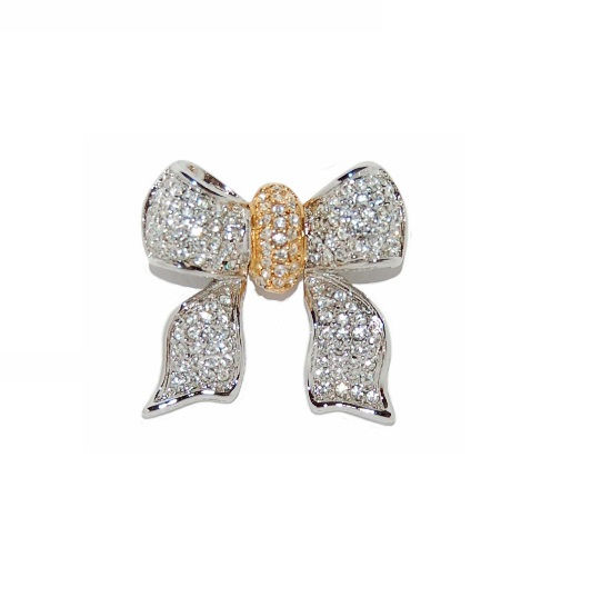 Thumbnail: VINTAGE PUCCINI CRYSTAL BOW BROOCH