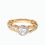 Thumbnail: VINTAGE 9ct CUBIC ZIRCONIA SOLITAIRE CHAIN ENGAGEMENT RING