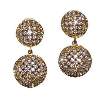 VINTAGE CRYSTAL CHANDELIER DROP CLIP ON EARRINGS