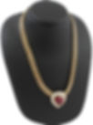 VINTAGE ATTWOOD AND SAWYER SET OF RUBY CRYSTAL HEART NECKLACE AND EARRINGS