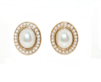 VINTAGE PEARL PIERCE EARRINGS