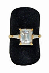 Thumbnail: ESPO 14K GOLD ELECTROPLATED CUBIC ZIRCONIA ENGAGEMENT RING