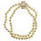 Thumbnail: KENNETH JAY LANE DOUBLE ROW PEARL WITH CRYSTAL FLORAL CLASP NECKLACE