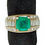 Thumbnail: EMERALD AND CRYSTAL STERLING SILVER DRESS RING