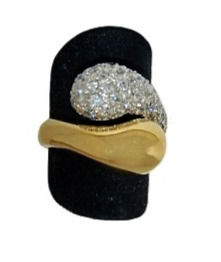 VINTAGE CUBIC ZIRCONIA STERLING SILVER STATEMENT COCKTAIL RING