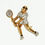 Thumbnail: VINTAGE CRYSTAL TENNIS PLAYER BROOCH