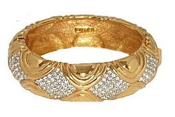 1980s VINTAGE CINER CRYSTAL GOLD CUFF BRACELET