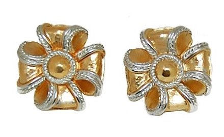 VINTAGE GIVENCHY LARGE TWO TONE GOLD BOW CLIP EARRINGS