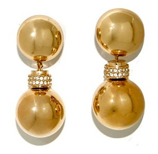 Thumbnail: VINTAGE CHRISTIAN DIOR SHINY BALL DROPS WITH AUSTRIAN CRYSTAL CLIP ON EARRINGS