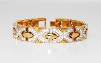 1980s CRYSTAL CRISS-CROSS COCKTAIL BRACELET