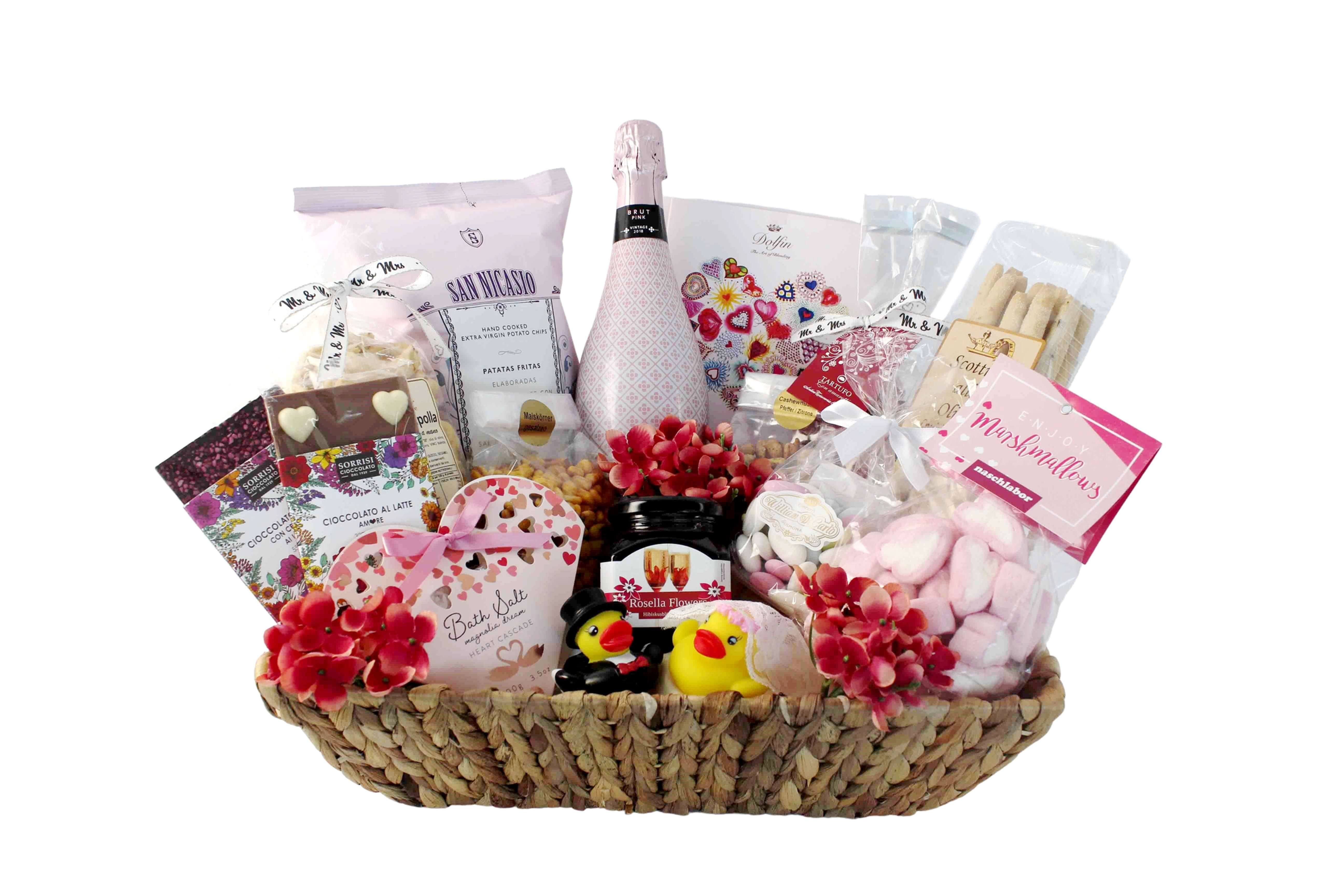 Hochzeitsgeschenk, Geschenk zur Hochzeit, italienischer Hochzeitskorb, Geschenk Korb mit Prosecco, Geschenkkörbe Hochzeit