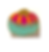 Funky punkin enamel magnet - striped top, turquoise bottom