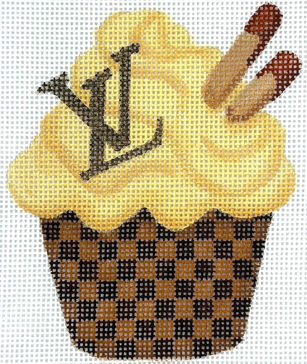 Designer dessert mini - LV caramel buttercream cupcake