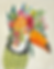 Toucan in yellow flowered top