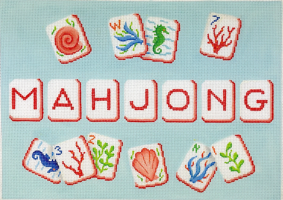 Mahjong tile bag/pillow - coral reef theme