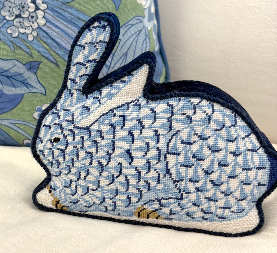 Blue fishnet bunny