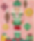Pink & green nutcracker w/ hanging baubles