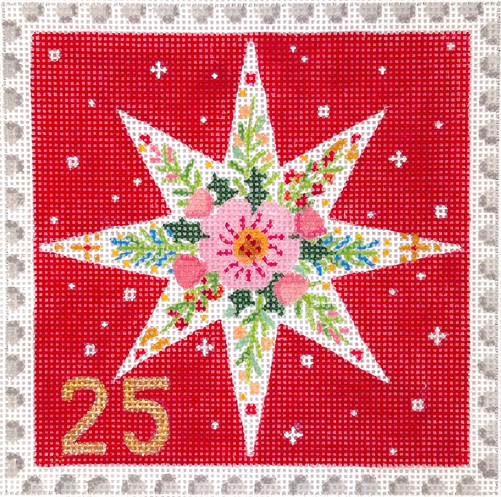 Klara Hawkins – Advent around the world stamp #25 – 8-pointed floral star
