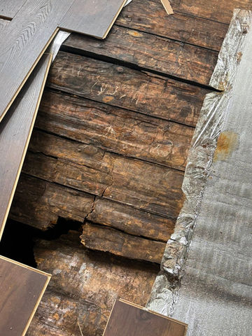 home renovation, Rotten timber sub floor, damp floor, rotten floor joists,