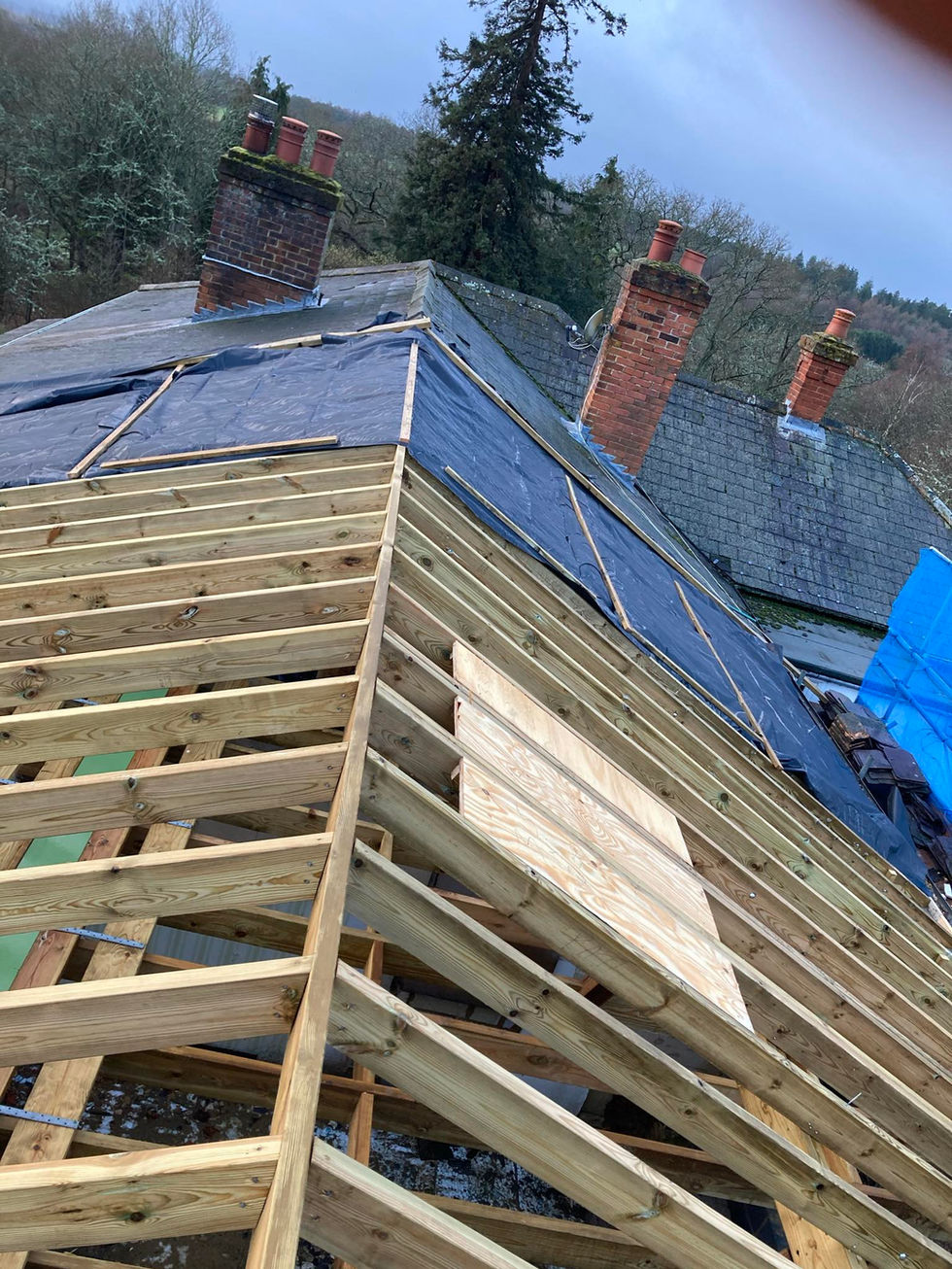 structural roof carpentry, roof structure, extension roof, hand cut roof