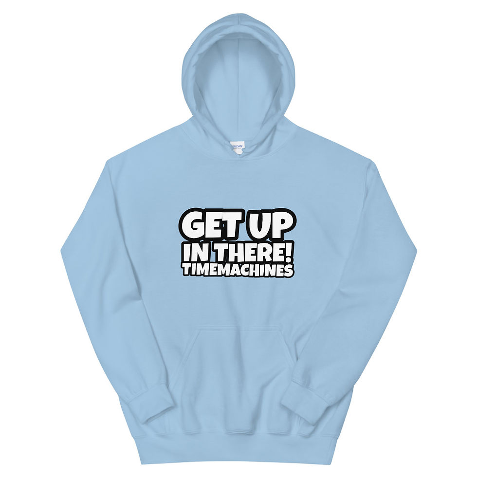 Thumbnail: 3X-5X TimeMachines Get Up In There! Black Outline Pullover Hoodie