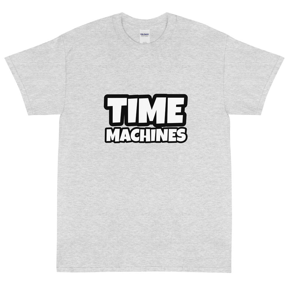 Thumbnail: 4X-5X Stacked TimeMachines Black Outline Logo TeeShirt