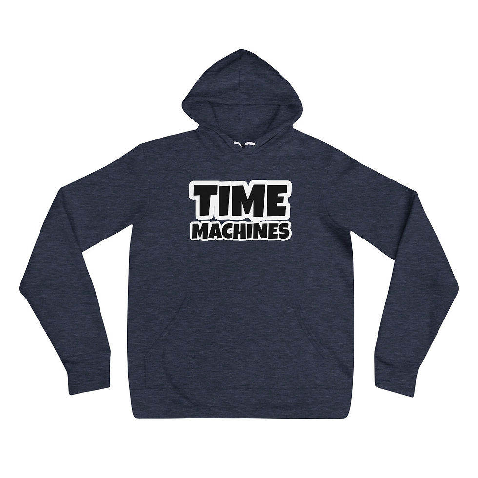 Thumbnail: 2X Stacked TimeMachines White Outline Pullover Hoodie