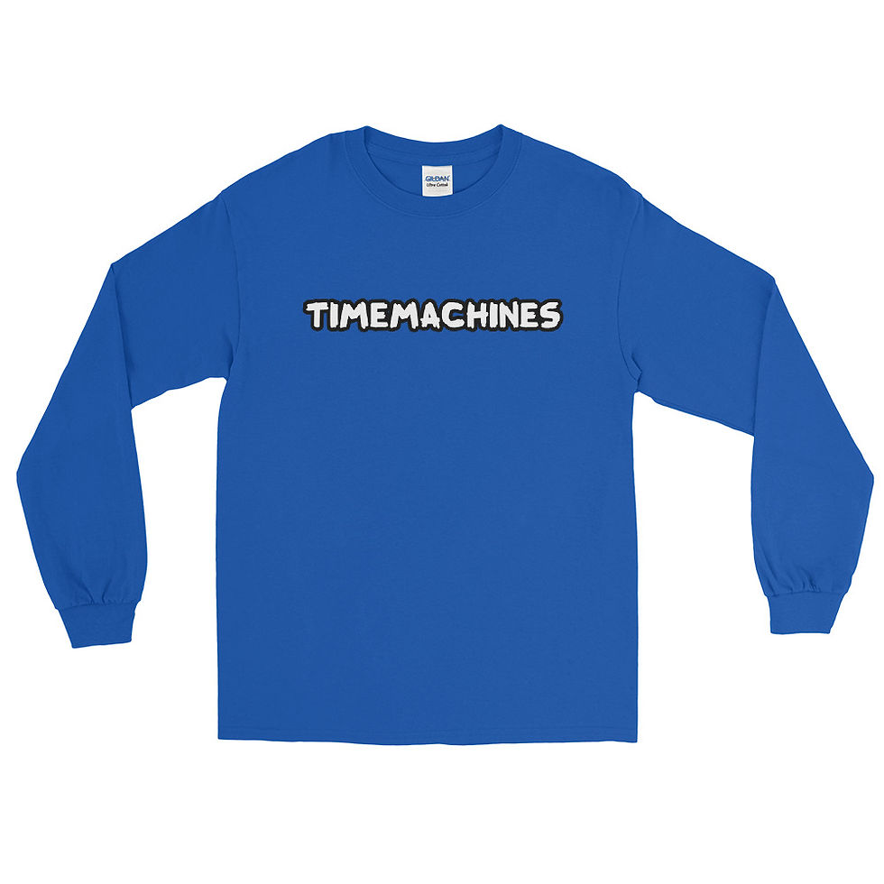 Thumbnail: 3X-5X TimeMachines Black Outline Logo Long Sleeve Tee