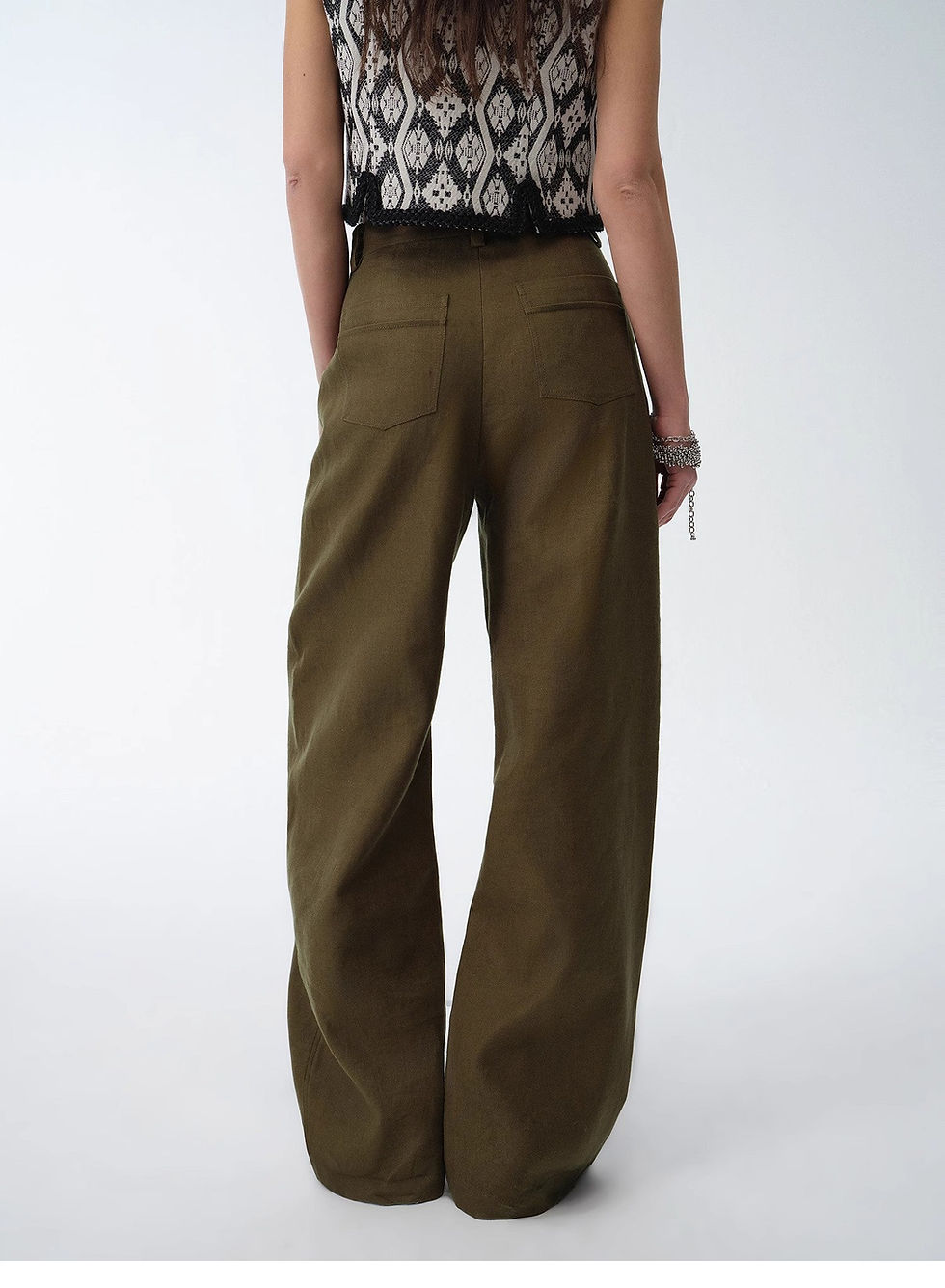 Thumbnail: Old Money Style Linen Cut Scimitar Pants"Weiss Love Letter"