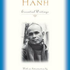 A cream book cover with blue vignette border.  The name and picture of the author on front.