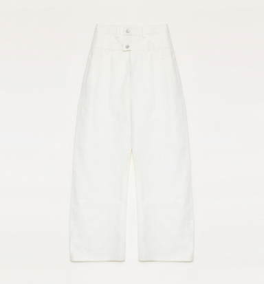 Thumbnail: Old Money Style Linen Cut Scimitar Pants"Weiss Love Letter"