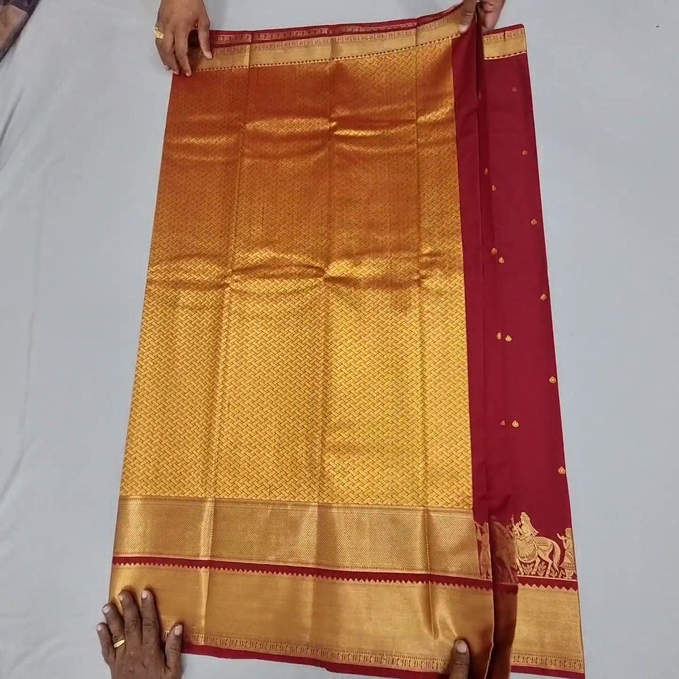 Thumbnail: Kanchipuram Semi Silk Palluku DesingP-2 -AS002