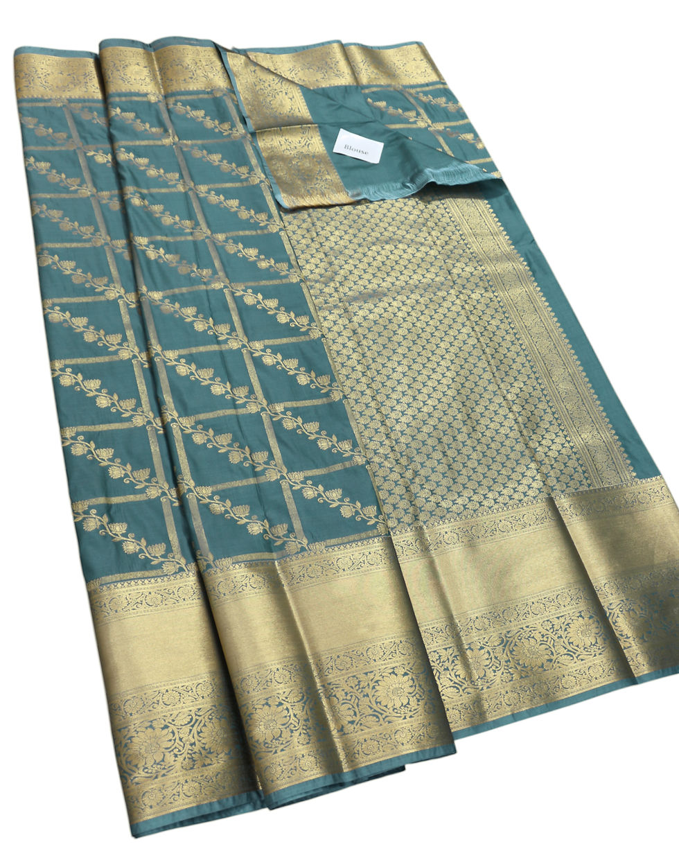 Thumbnail: Kanchipuram Silk saree Bridal Kodi Desing Semi Silk