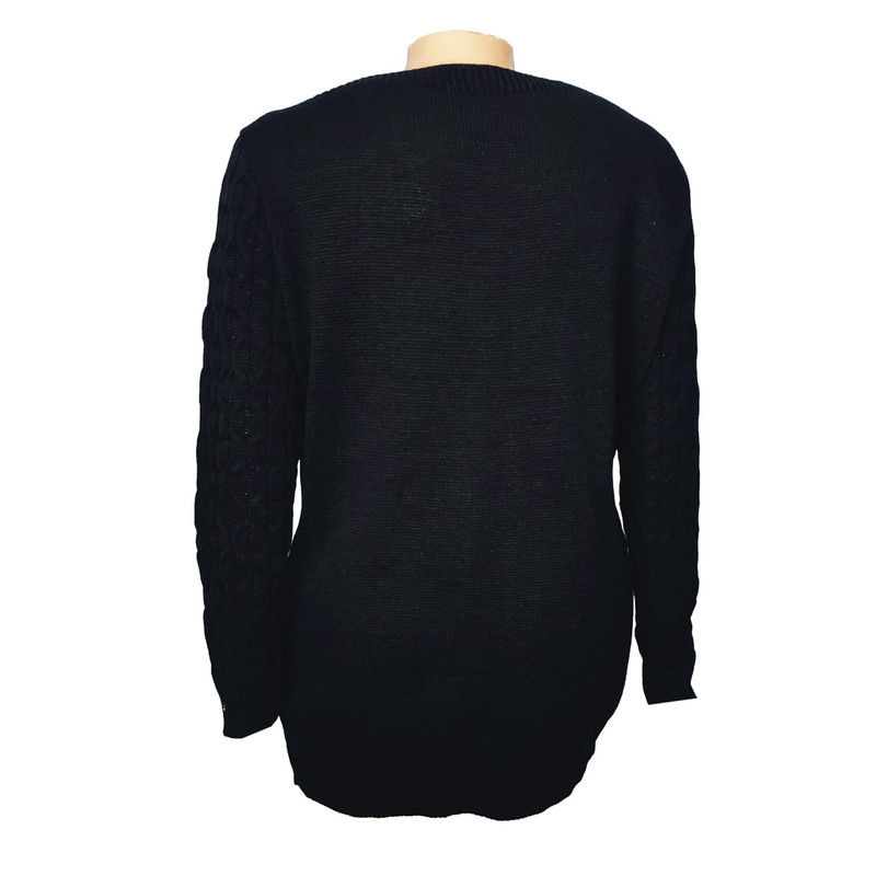Miniatura: Casaco Sobretudo Cardigan Fem Plus Size  Lã Tricot  536