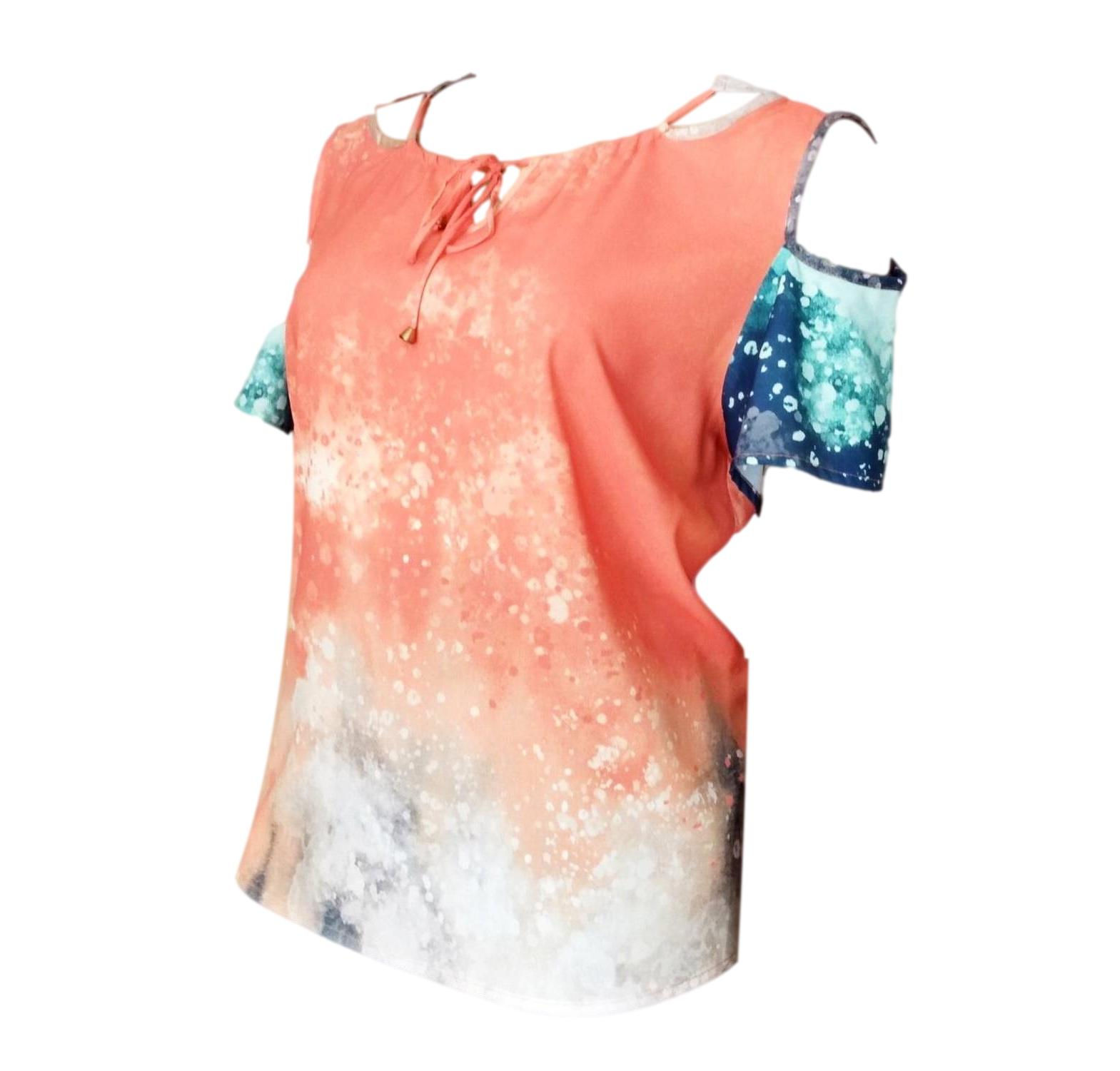 Blusa Feminina Plus Size Tec Fino Musseline Ciganinha   401