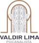 Logotipo do psicanalista Valdir Lima, com estilo moderno e simbologia refinada. No centro da imagem, destaca-se uma grande le