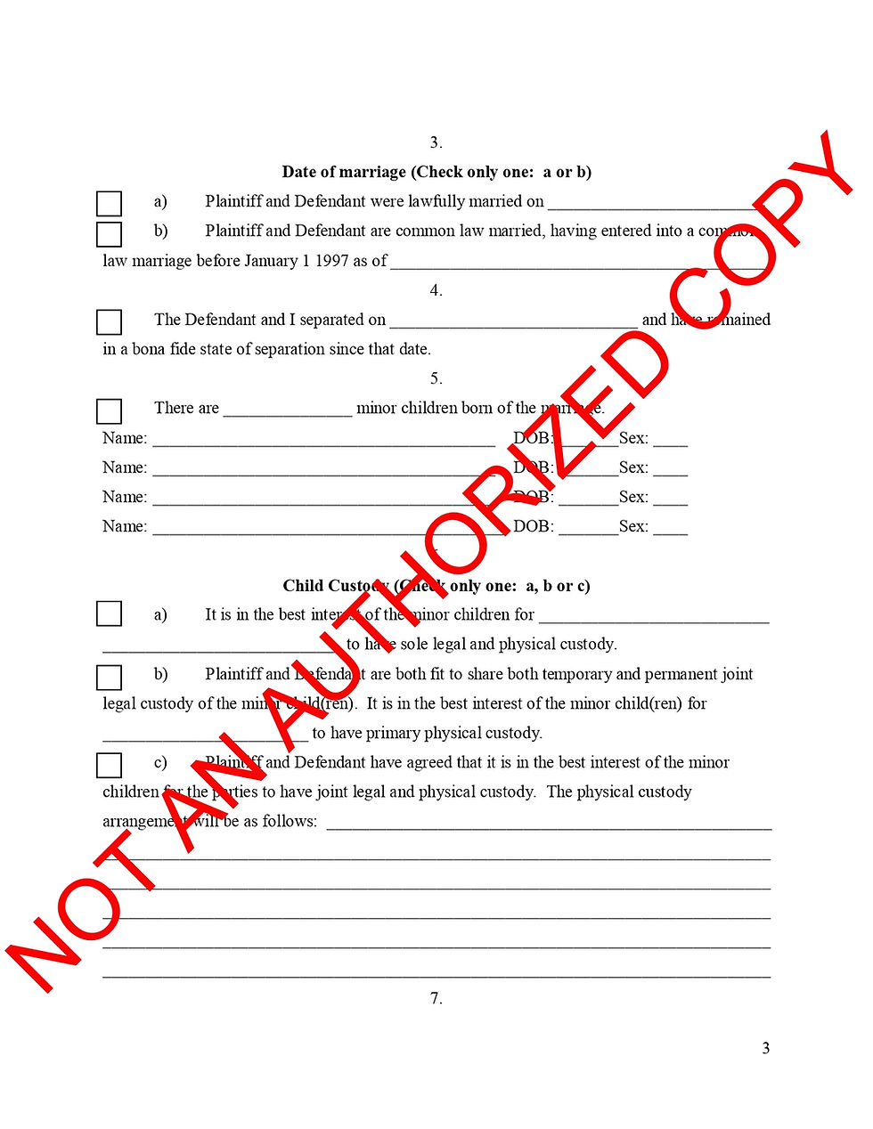 Thumbnail: Divorce Packet | Uncontested w/ Minor Children