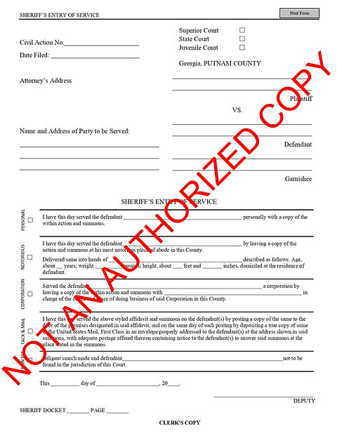 Sheriff s Entry of Service Form Clerk of Courts deals