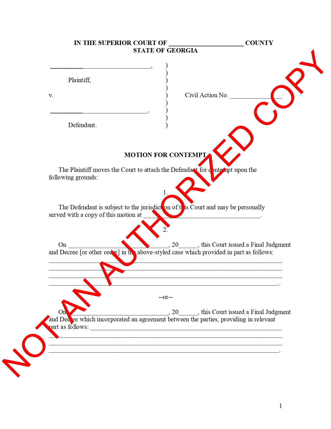 Motion for Contempt