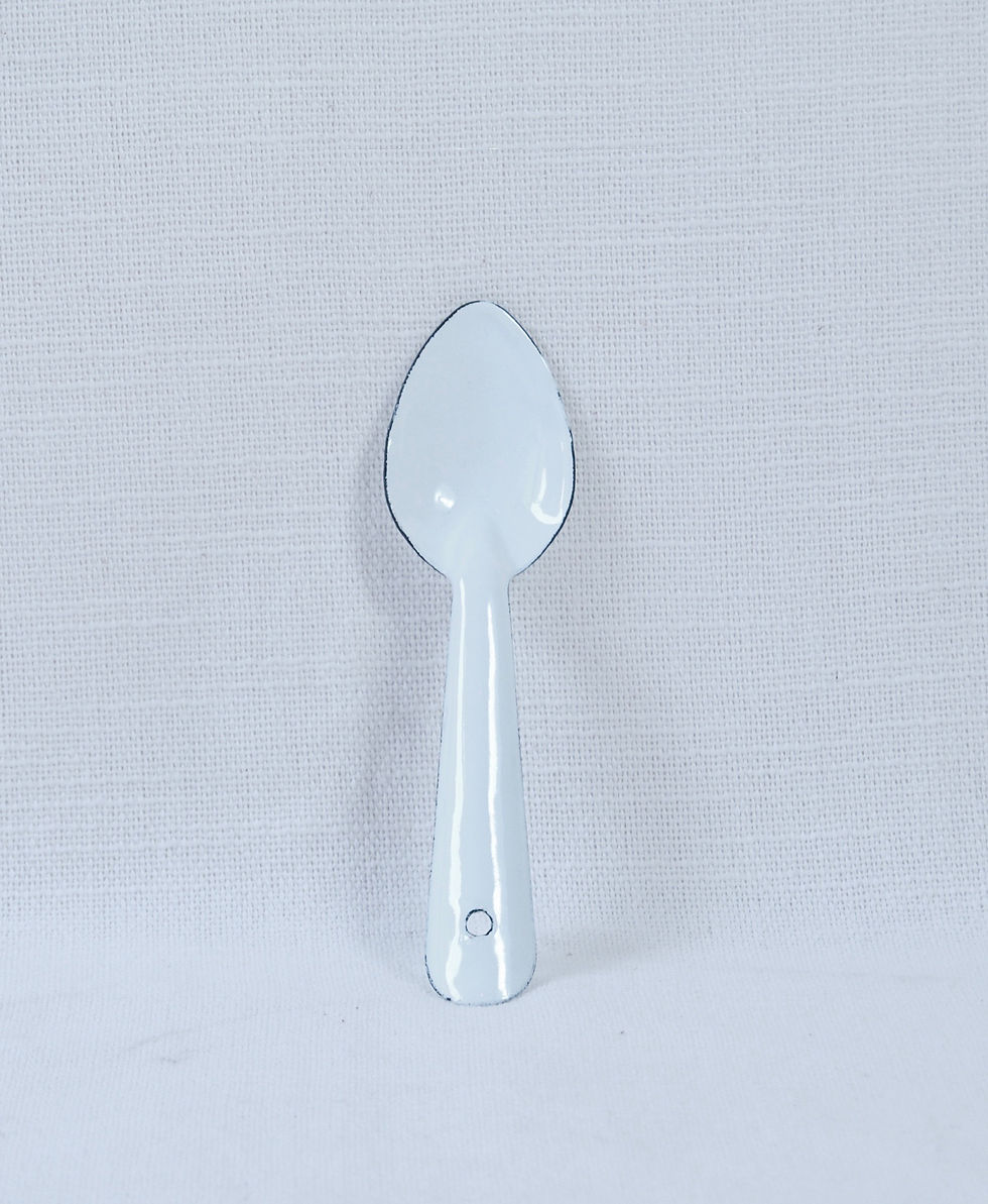 Miniatura: Cuchara enlozada blanca
