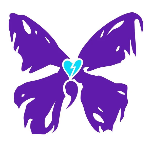 Purple and Teal Butterfly of Suicide Awareness