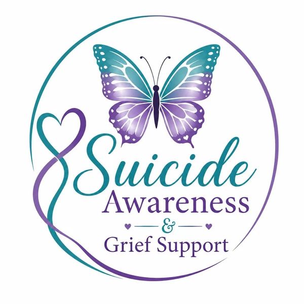 Purple and Teal Butterfly of Suicide Awareness