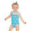 Thumbnail: Kitty Swimmers Logo Print Girl's Swimsuit- Baby Blue