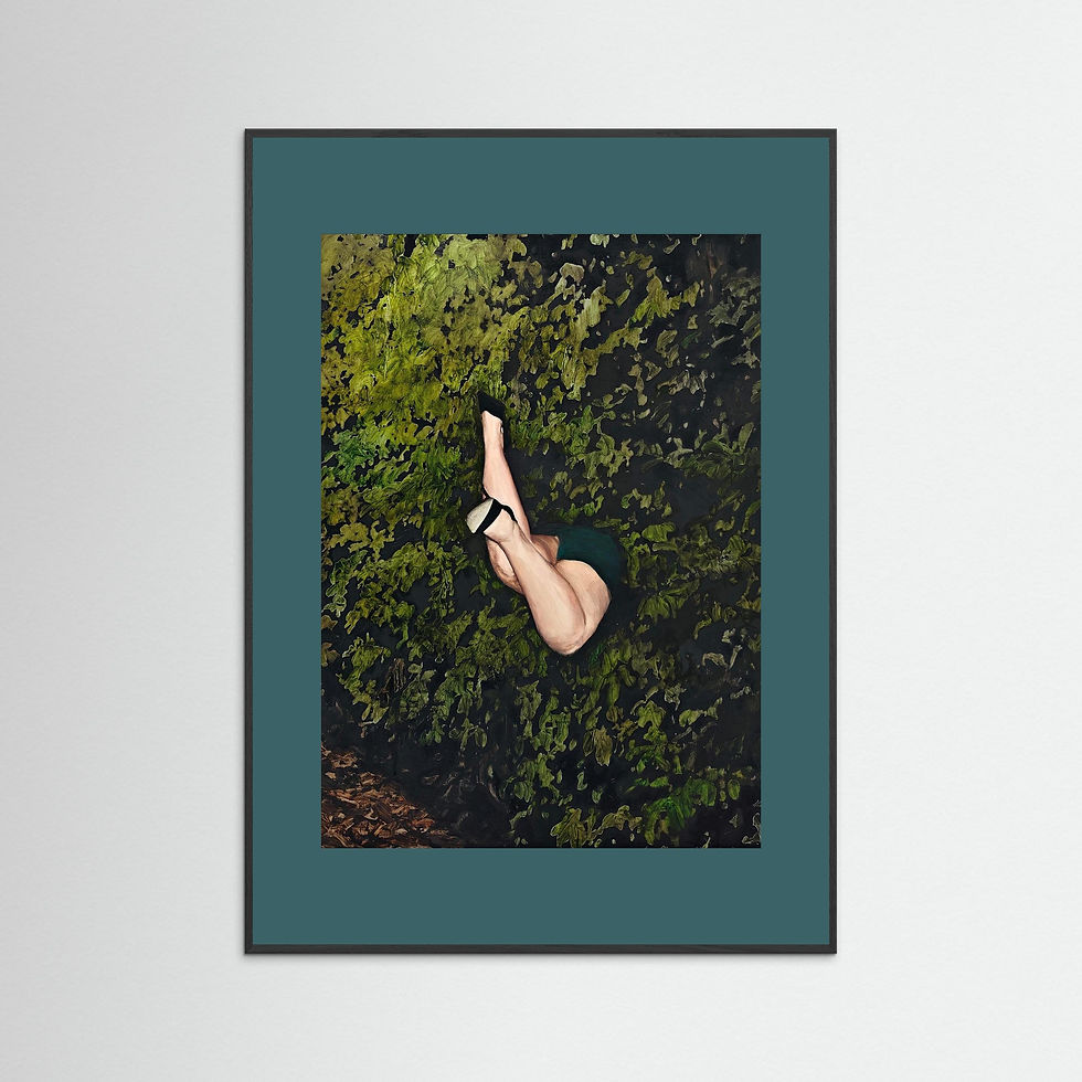 Thumbnail: Back into the hedge-maze, head over heels, framed print with mount