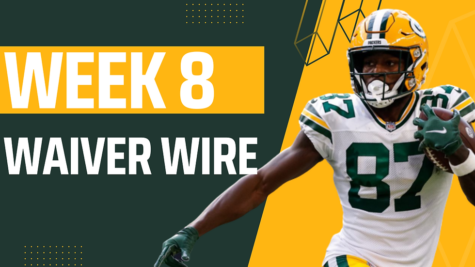 Week 9 Waiver Wire (and Wake Early Wednesday)