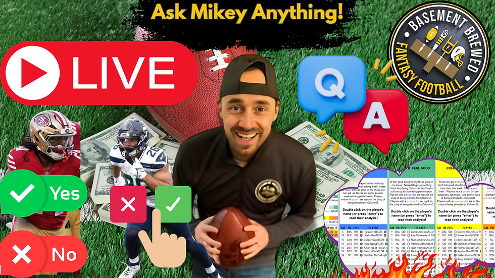 Bring your start sit questions to our LIVE fantasy football show!