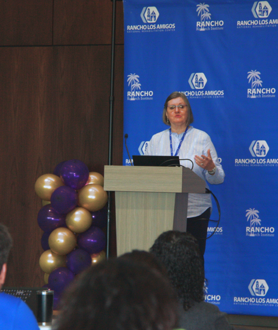 Dr. Susan Charlifue, PhD, FISCoS, FASIA, FACRM speaking at the 5th Annual Sara Mulroy Symposium