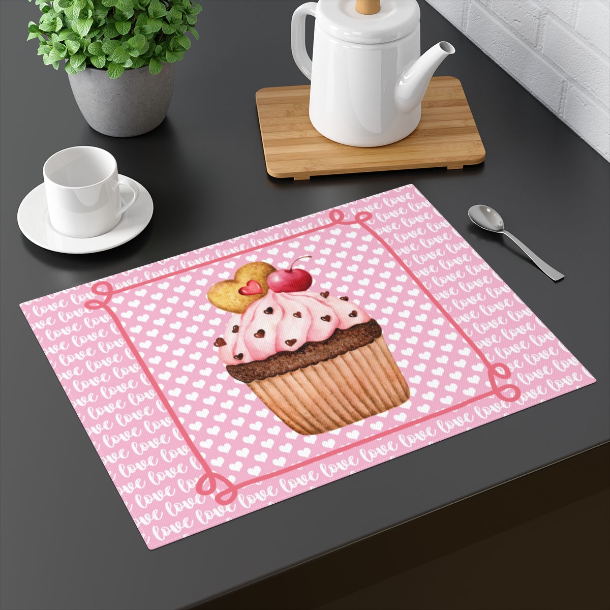 Valentine Cupcake Placemat 1pc