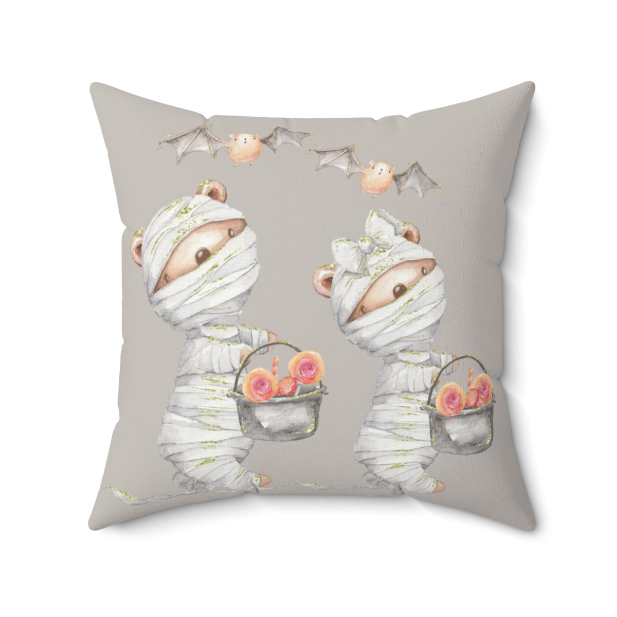 Here We Go A Haunting Spun Polyester Square Pillow